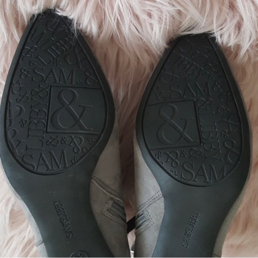 Gray Suede Ankle Boots Size 9.5—#027 - Picture 4 of 5